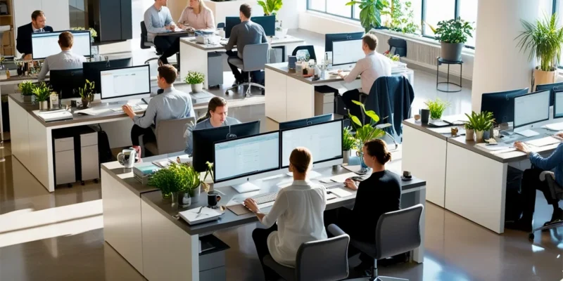 Técnico analisando dados confidenciais de clientes em ambiente profissional, ilustrando a responsabilidade jurídica ao lidar com informações sensíveis.