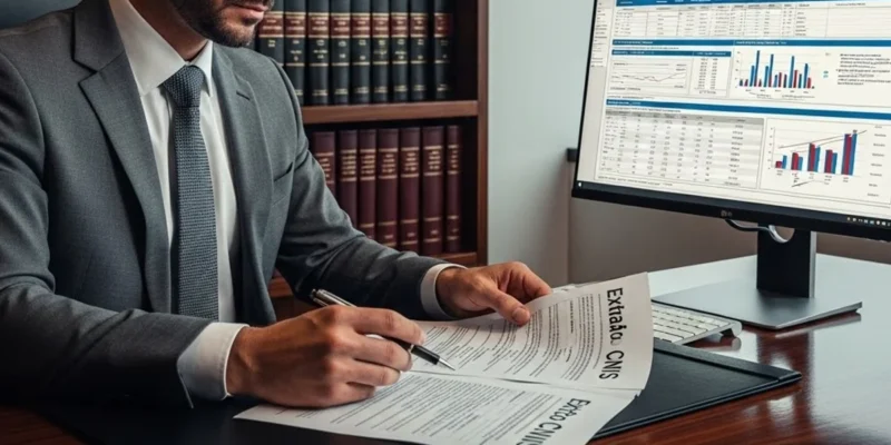 Advogado especialista em direito previdenciário analisa extrato do CNIS para identificar erros em períodos de contribuição.