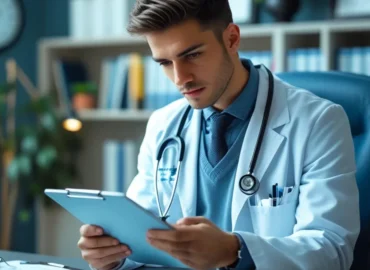 Ilustração de trabalhador com atestado médico e banco de horas explicando direitos trabalhistas