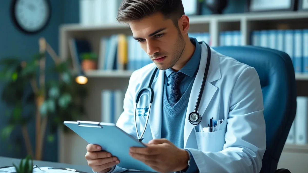 Ilustração de trabalhador com atestado médico e banco de horas explicando direitos trabalhistas