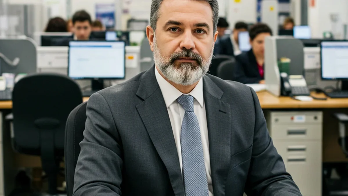 Homem atendendo alguém em um banco simbolizando o impedimento de abrir conta em um banco