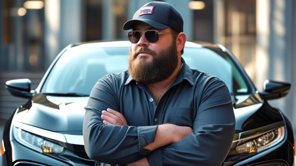 Homem e um carro desfocado ao fundo, simbolizando os riscos de um acordo informal na venda de veículos.