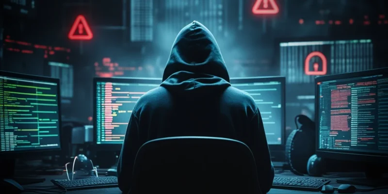 Homem misterioso usando internet representando a ação contra crimes de ódio online