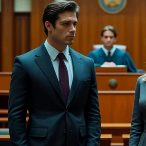 Um pai e uma mãe brigando no tribunal