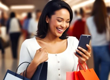 Mulher fazendo compras, simbolizando a venda de produtos sem imposto.