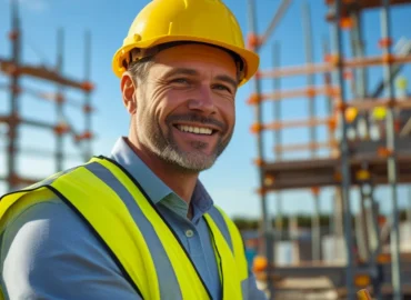 Imagem de um trabalhador utilizando equipamento de proteção individual, representando a importância da segurança em ambientes insalubres e o direito ao adicional de insalubridade.