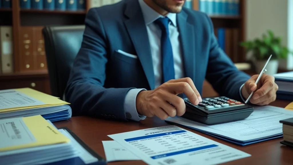 Pessoa com expressão preocupada, consultando o celular onde aparece uma notificação de negativação do SPC/Serasa, com uma sobreposição gráfica de um carimbo de "pago", simbolizando o erro da cobrança e a necessidade de ajuda jurídica.