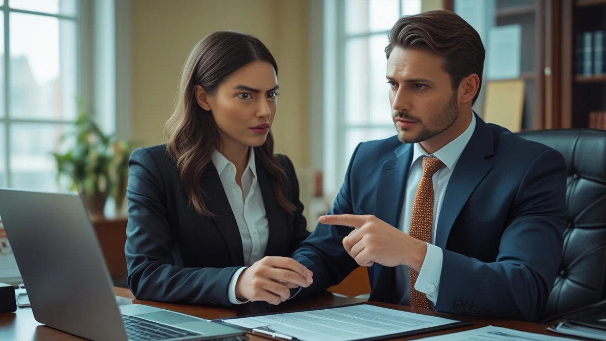 Advogado especializado em direito do trabalho orientando cliente sobre como se defender de uma acusação de ausência no home office.