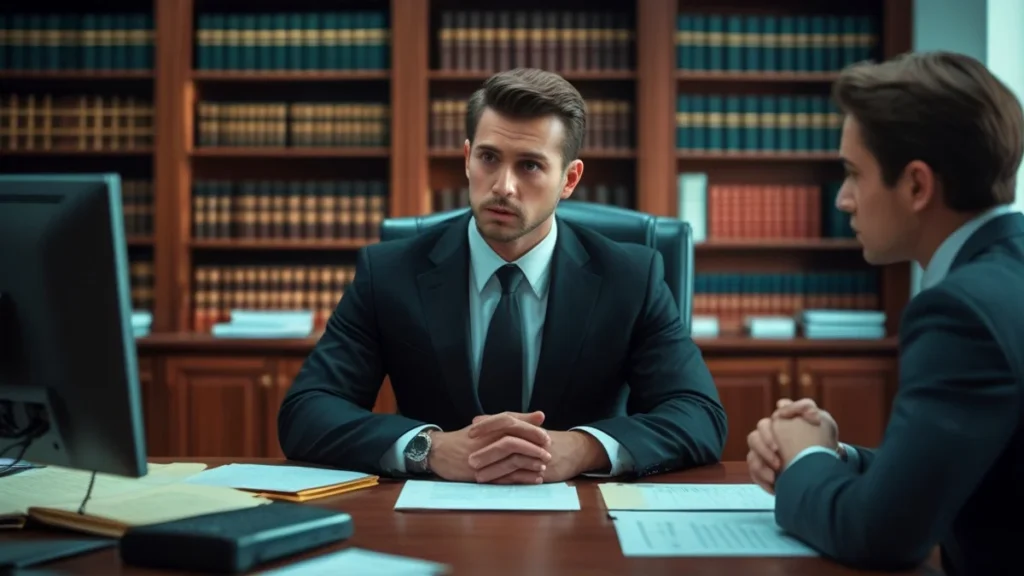 Advogado especialista apontando uma cláusula em uma escritura de imóvel para um cliente, explicando sobre a cobrança de diferença de valor pela construtora.