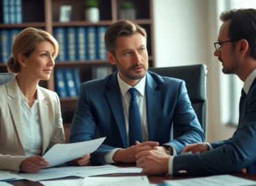 Advogado especialista em direito de família explicando a uma cliente o processo de divórcio litigioso, que é a solução quando o ex não quer assinar o divórcio.