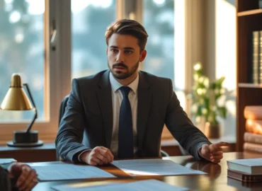 Advogado de família explicando a divisão da herança para filhos de diferentes casamentos, garantindo a igualdade de direitos e a meação do cônjuge sobrevivente.