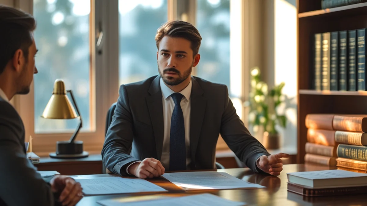 Advogado de família explicando a divisão da herança para filhos de diferentes casamentos, garantindo a igualdade de direitos e a meação do cônjuge sobrevivente.