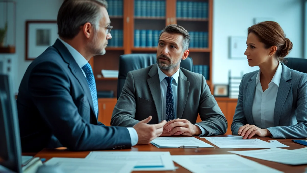 Advogado especialista em direito sucessório explicando a divisão de herança em caso de multiparentalidade (filiação socioafetiva e biológica) para cliente.