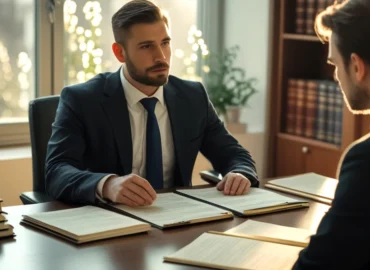 Advogado especialista em direito previdenciário em reunião com um jogador de futebol, analisando documentos de contrato e INSS para planejamento de aposentadoria e contribuições.