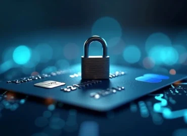 Cartão de crédito com cadeado de segurança, simbolizando clonagem e a proteção dos direitos da vítima contra fraude bancária.