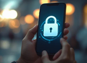 Imagem de uma mão segurando um smartphone com o ícone de cadeado sobre um CPF, simbolizando a segurança de dados e a proibição de empresa consultar o CPF sem permissão. Contexto da Lei Geral de Proteção de Dados (LGPD) e direitos do consumidor.