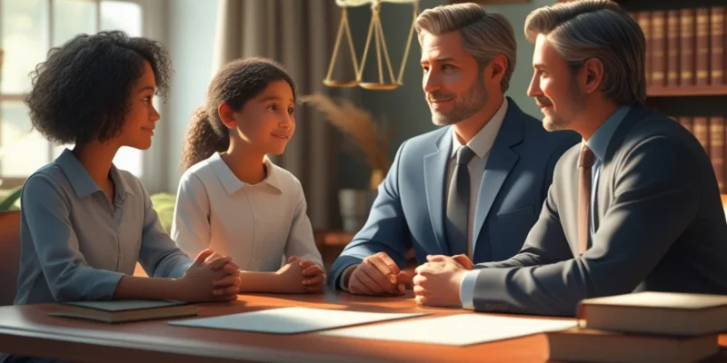 Herdeiros consultando documentos de inventário e contrato de aluguel de imóvel que está em nome de pessoa falecida.