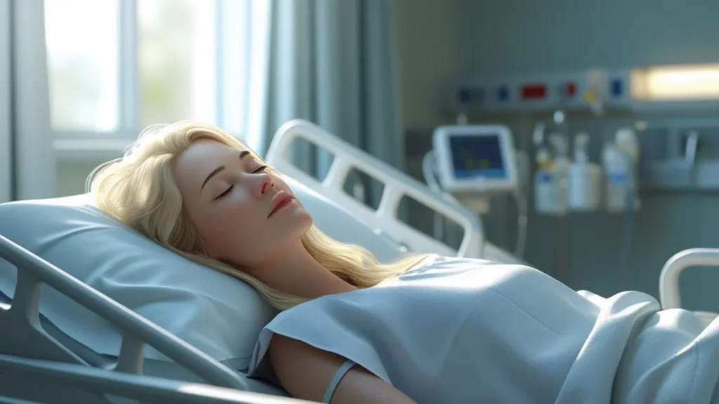 Paciente em leito hospitalar aguardando transferência, ilustrando o direito ao atendimento em rede particular pelo SUS.