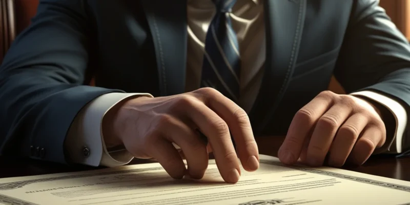 Documentos jurídicos e caneta sobre mesa, representando o processo de revisão de valor de pensão alimentícia.