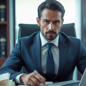 Advogado em São Paulo analisando matrícula de imóvel para comprovar venda em duplicidade por construtora.