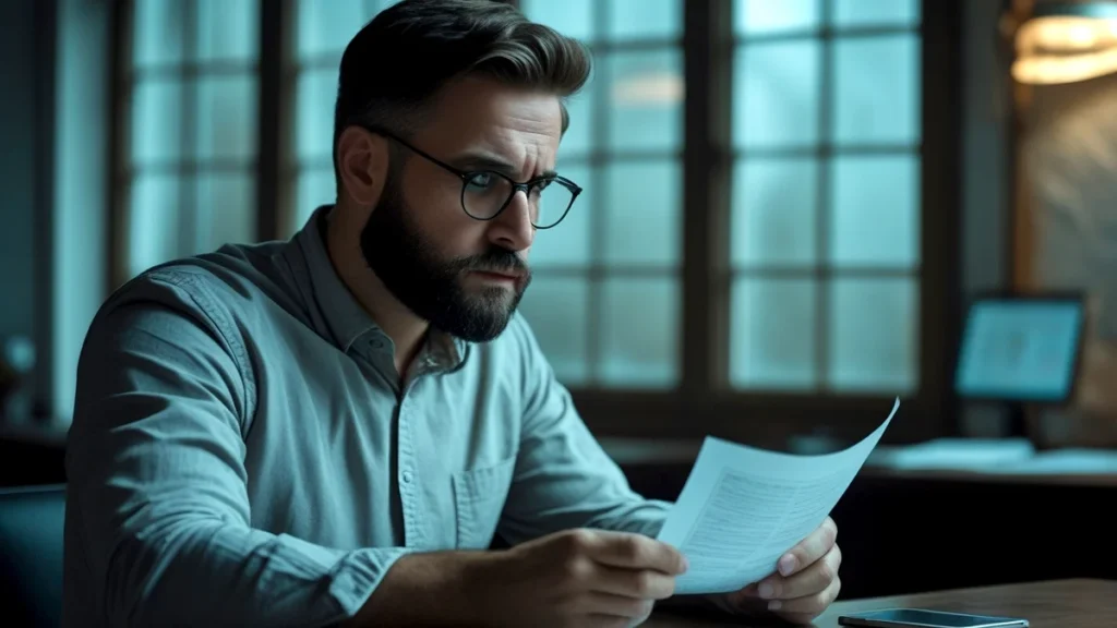 Advogado em São Paulo analisando extrato bancário para peticionar desbloqueio de conta salário retida judicialmente por dívida.