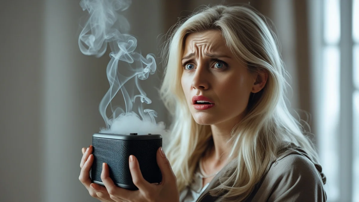 Consumidor segurando um eletrônico com defeito e analisando documento de garantia, representando direitos em produtos usados.