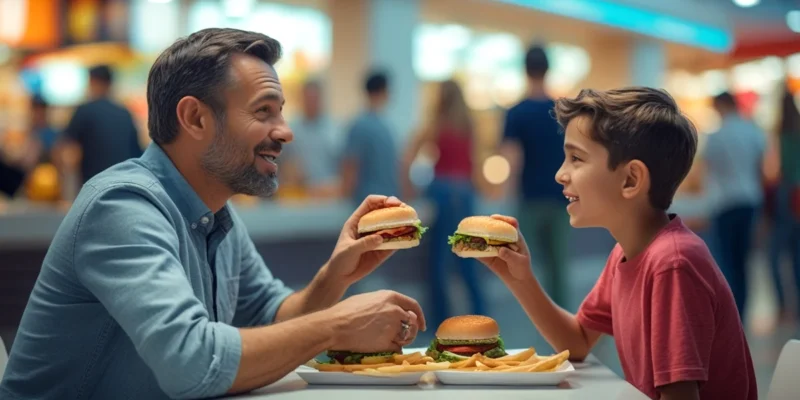 Pai e filho em momento de convívio, simbolizando o direito à convivência independente de questões financeiras de pensão.
