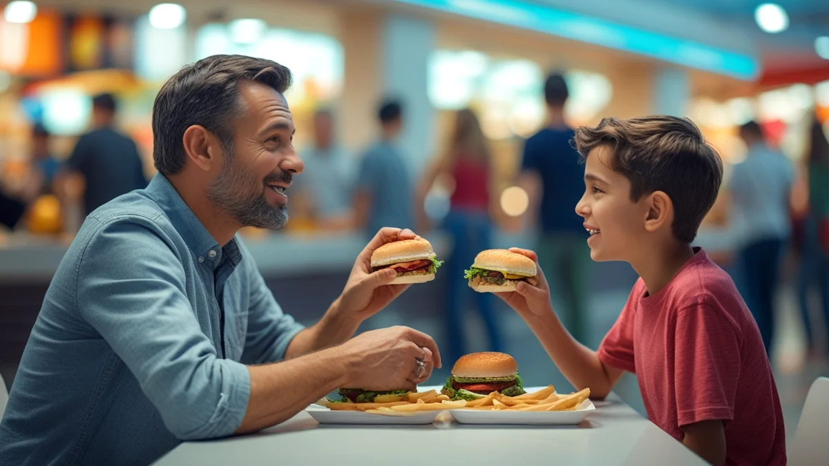 Pai e filho em momento de convívio, simbolizando o direito à convivência independente de questões financeiras de pensão.