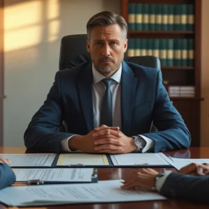 Advogado em reunião consultiva sobre revisão de guarda e direito de família em São Paulo.