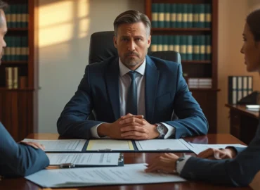 Advogado em reunião consultiva sobre revisão de guarda e direito de família em São Paulo.