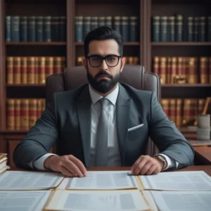 Advogado em São Paulo explicando documentos para processo de revisão de pensão alimentícia e capacidade contributiva.