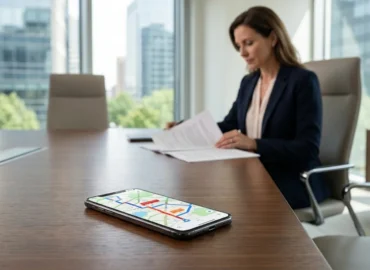 Smartphone sobre mesa de reunião em escritório de advocacia em São Paulo, ilustrando direitos do consumidor sobre atraso no conserto de veículo e fim do carro reserva.