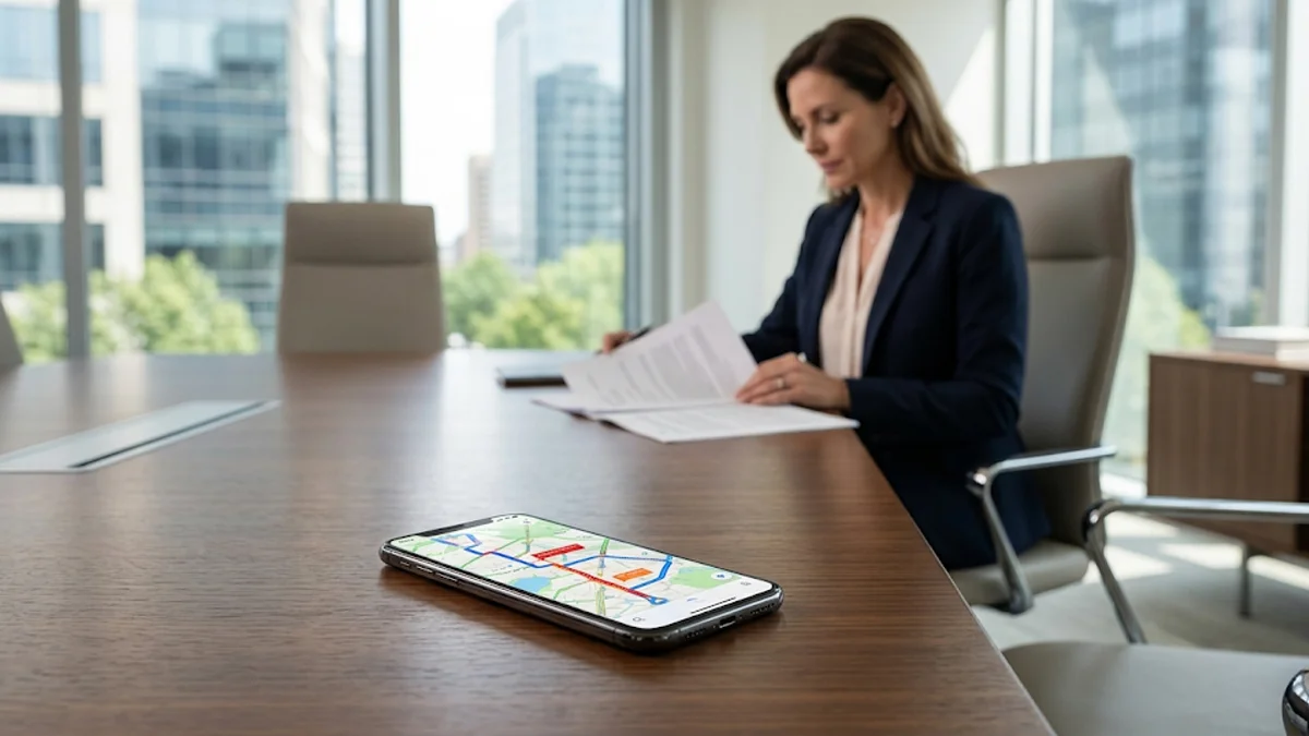 Smartphone sobre mesa de reunião em escritório de advocacia em São Paulo, ilustrando direitos do consumidor sobre atraso no conserto de veículo e fim do carro reserva.