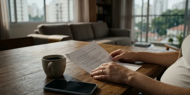 Mulher grávida segurando documento de rescisão de trabalho, ilustrando o risco da demissão durante a estabilidade provisória.